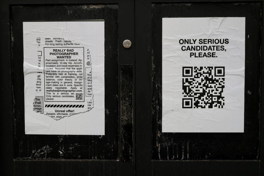 QR Codes on a poster in OOH